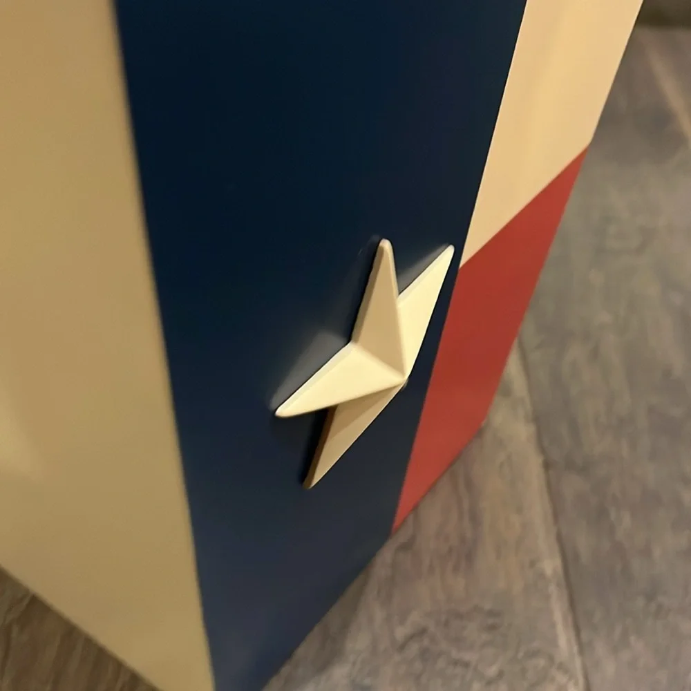 Texas State Flag Wastebasket Trash Can wooden